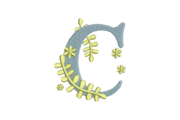 Floral Alphabet C: Elegant Monogram for Boutique Apparel