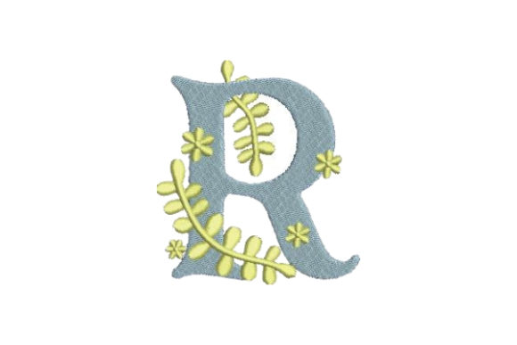Floral Alphabet R: Elegant Monogram for Boutique Apparel