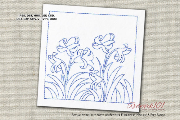 Floral Pattern a Redwork: Sweet, Timeless Single Flower Embroidery